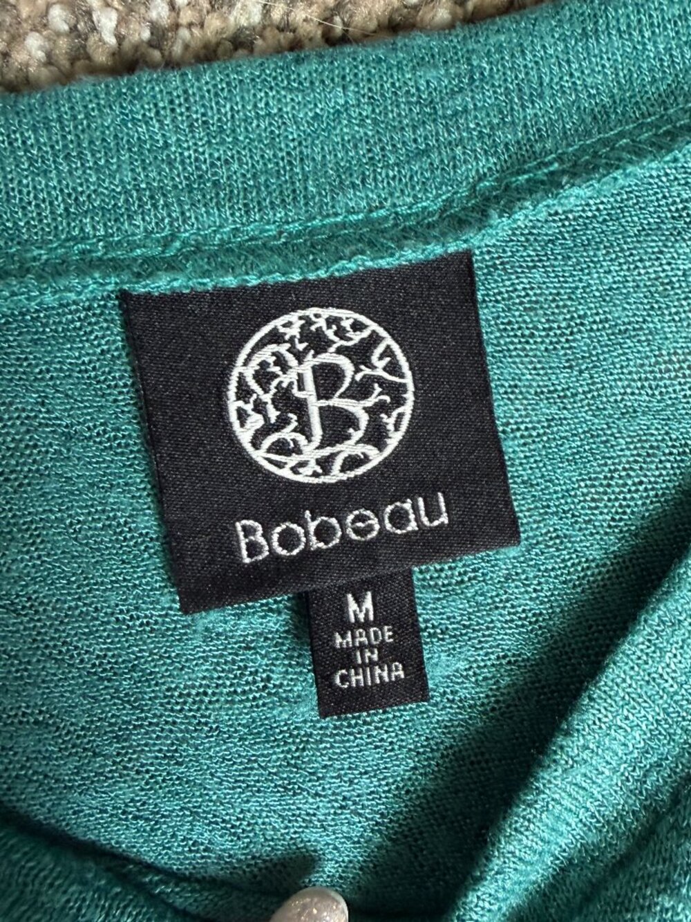 Bobeau Davie Strap Detail Knit Tee, Size Medium, Teal Green - Picture 7 of 10